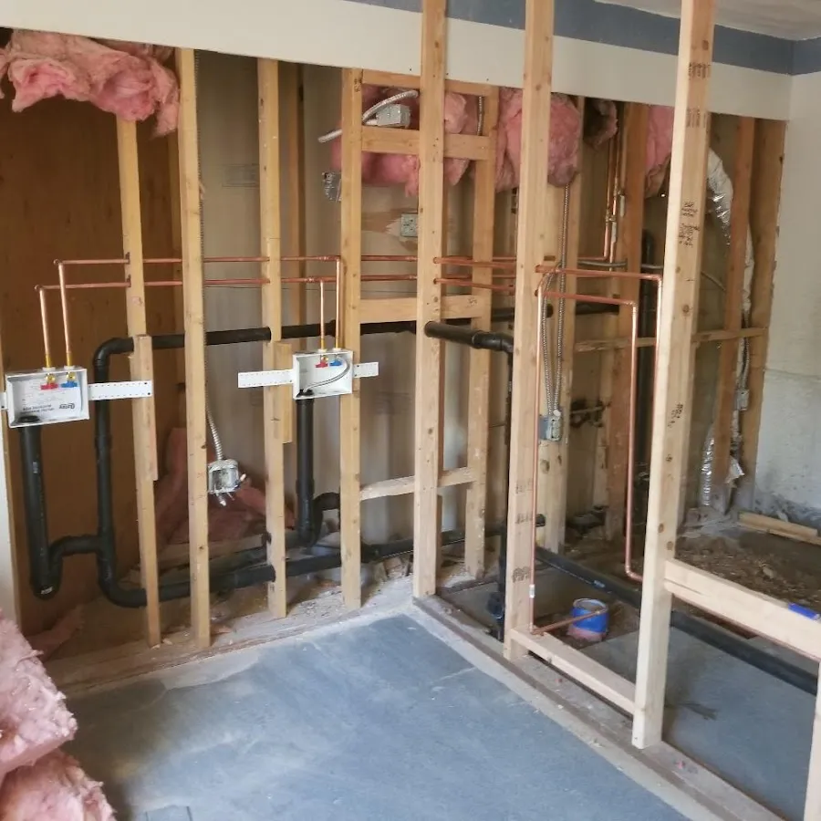 Copper pipe rough-in and plumbing installation in Wausau